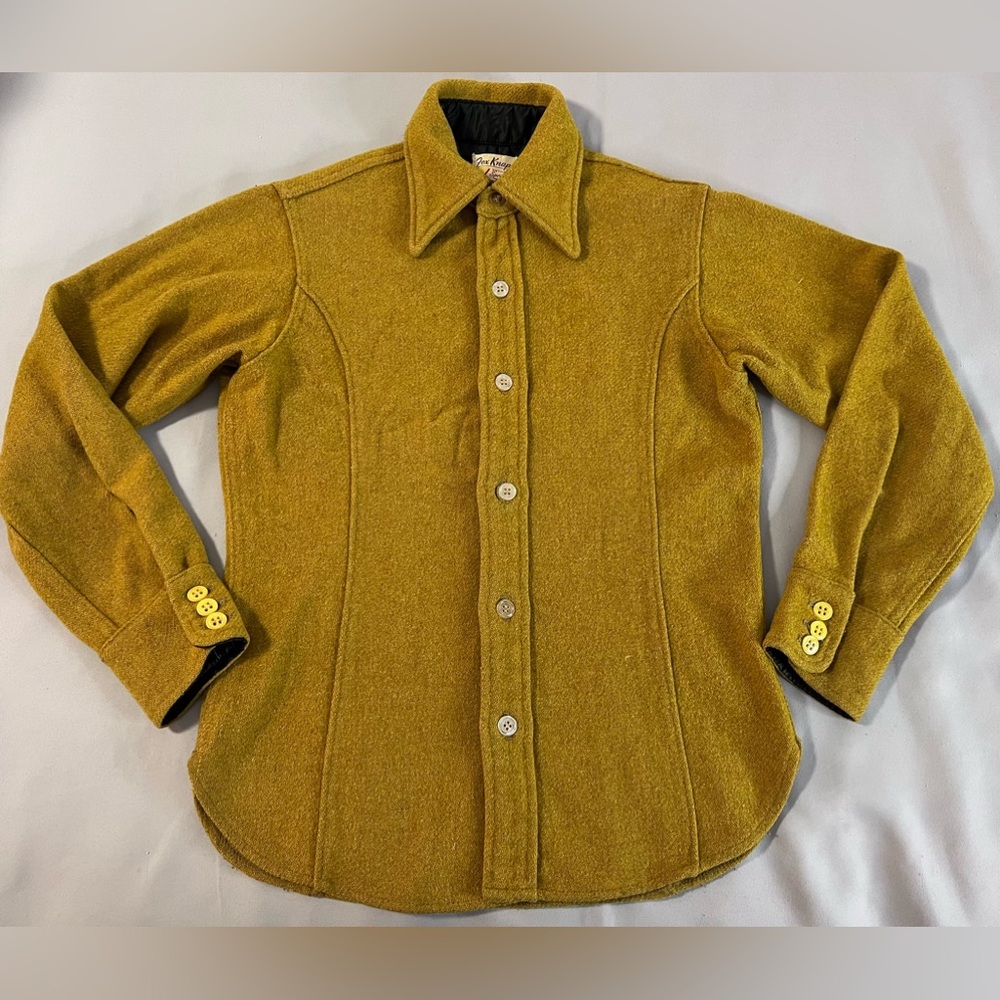 Vtg 60s Fox Knapp Men S Solid Wool Flannel Jacket Button USA Lumberjack Minn.